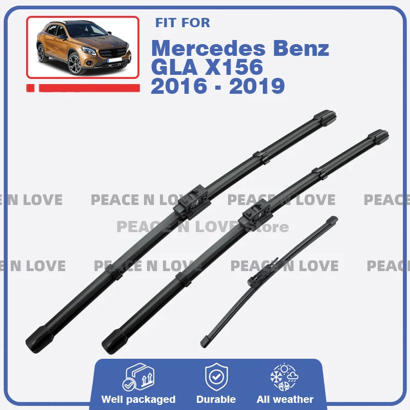 Escobillas limpiaparabrisas delanteras y traseras para Mercedes Benz GLA X156 2016 2017 2018 2019, accesorios para parabrisas GLA 200 250 180 220 45