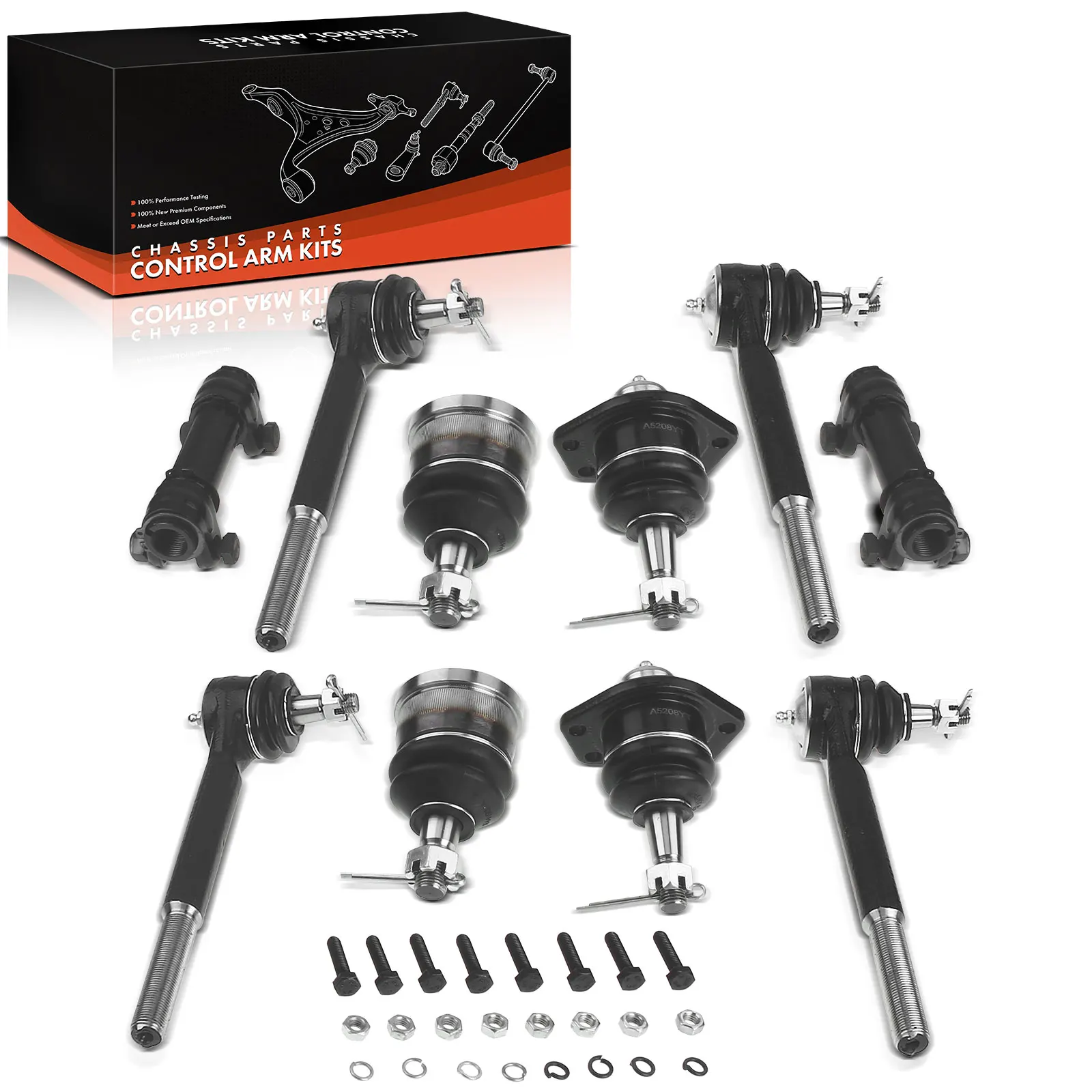 Frankberg 10-delige set voorste onderste rechter draagarmen voor Chevrolet Blazer, S10, Malibu en S10; Oldsmobile Cutlass ES2033RLT