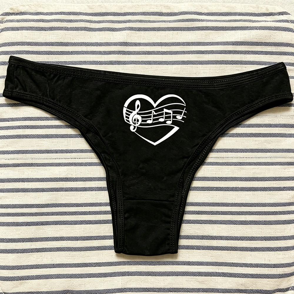 Sexy new summer casual fashion music printed women's beach triangle underwear
