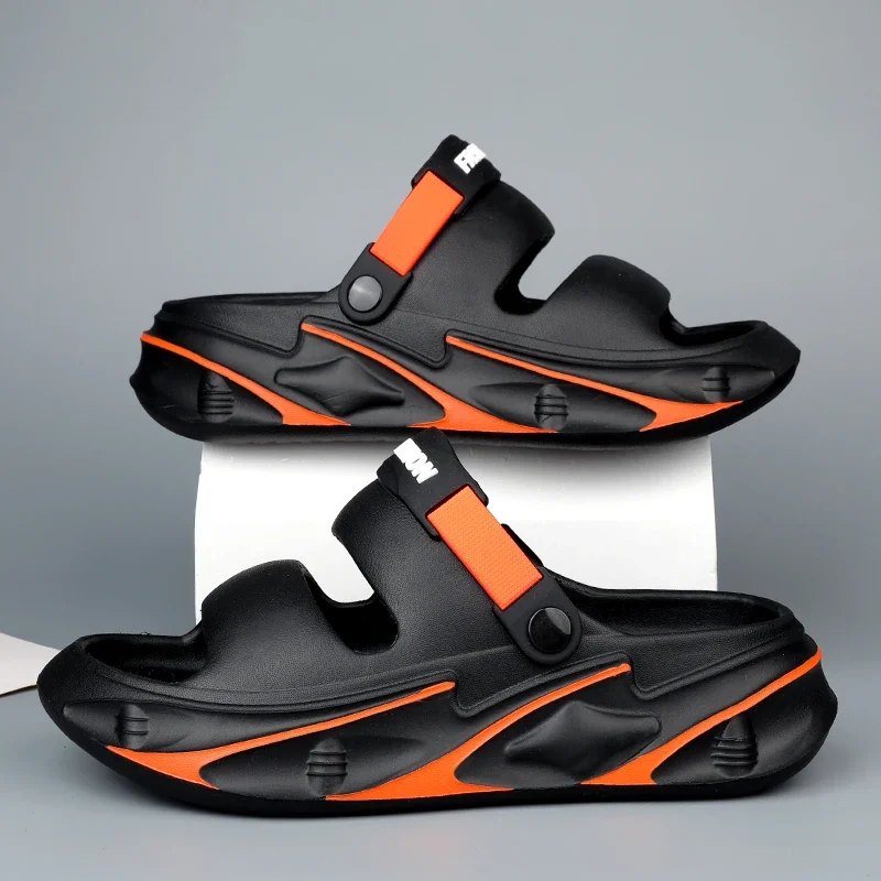 

Летние мужские уличные тапочки, пляжные сандалии, удобные шлепанцы, мягкие сабо, мужская повседневная обувь, садовая обувь