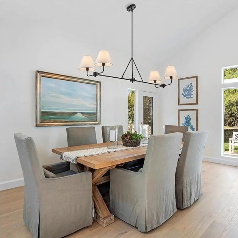 

American retro simple luxury fabric restaurant pendant light living room bedroom homestay hotel villa bar counter pendant light