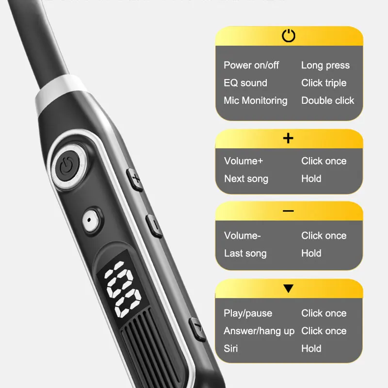 EARDECO Dolby HIFI الصوت سماعات لاسلكية داخل الأذن باس 5.4 بلوتوث شريط حول ياقة الملابس سماعة سماعة لاسلكية تعمل بالبلوتوث سماعة الرياضة ستيريو