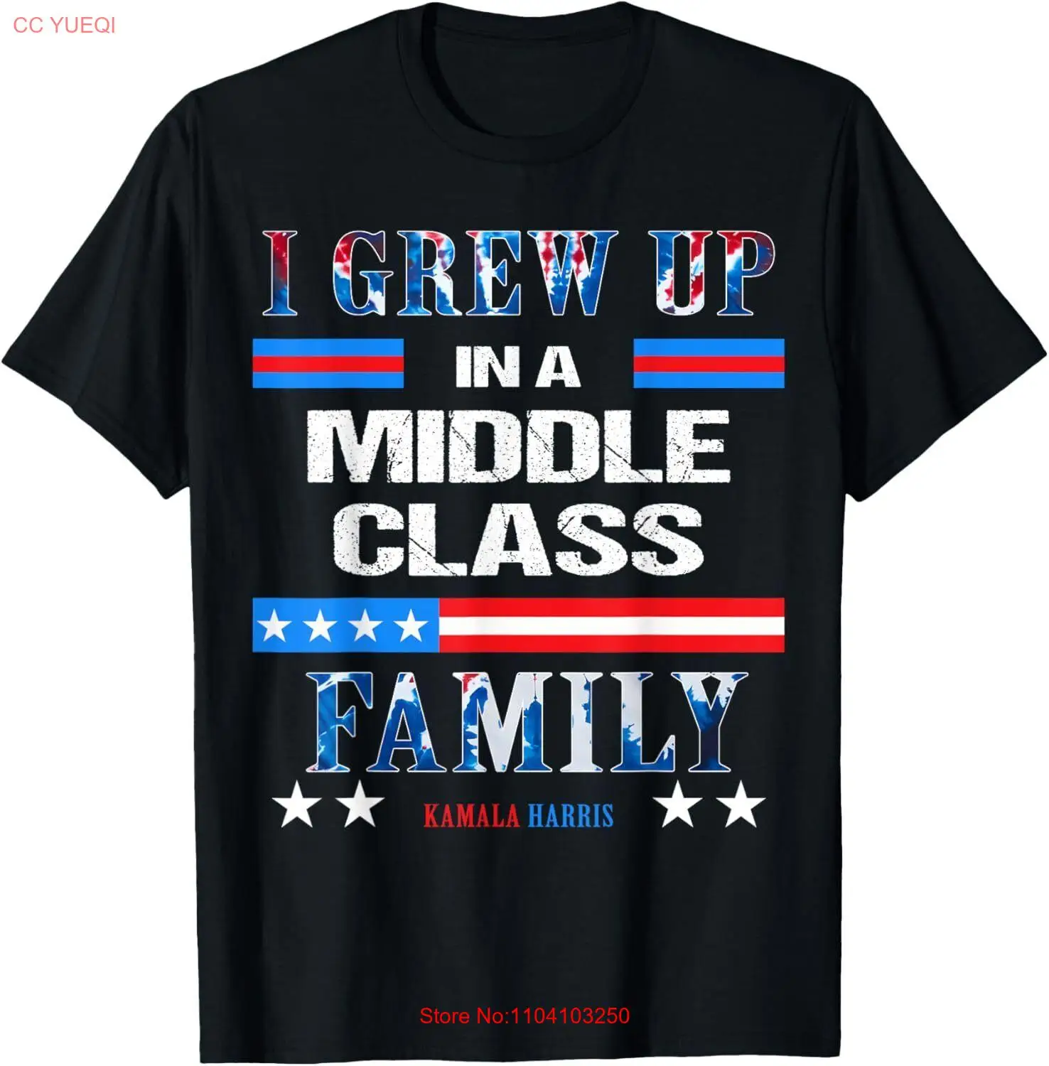 I Grew Up in a Middle Class Family Kamala Harris USA 2024 T-Shirt