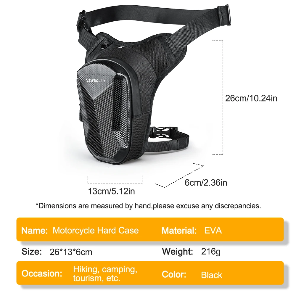 NEWBOLER دراجة نارية الساق الجانب حقيبة إيفا هارد شل في الهواء الطلق حقائب الخصر عادية دراجة نارية الهاتف المحمول محفظة الورك بوم حزمة