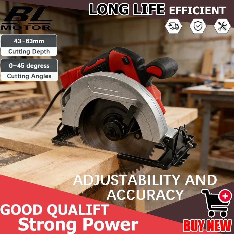 

For Milwaukee Power 7-inch Cordless Circular Saw Brushless Woodworking Saw 45-degree Cutting Angle Adjustment 18V 20V Tool