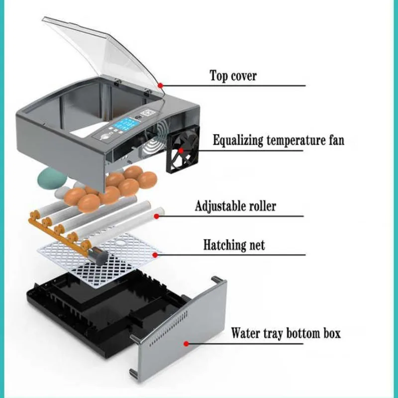 حاضنة ذكية أوتوماتيكية بالكامل حاضنة بيض منزلية صغيرة