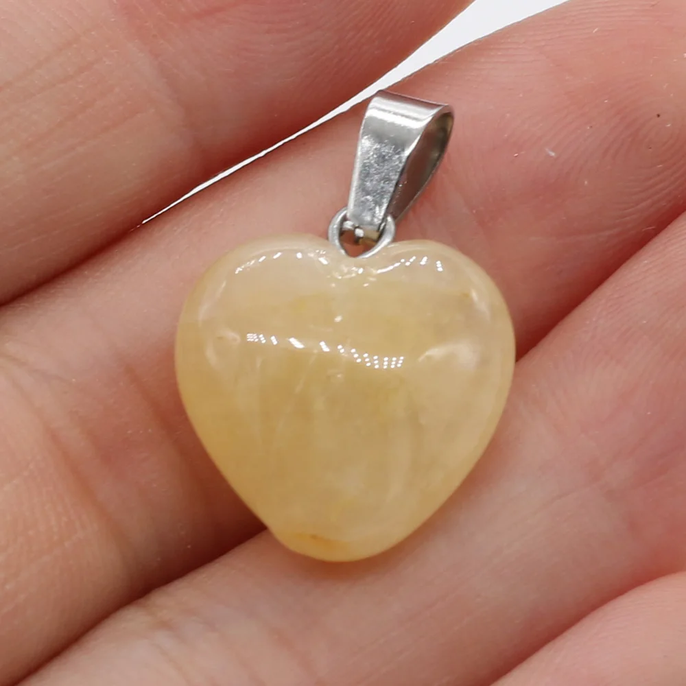 2pcs Charms Natural Agates Stone Pendant Fashion Heart Shape Pendant For Making DIY Jewelry Necklace Gift Wholesale 16x16mm