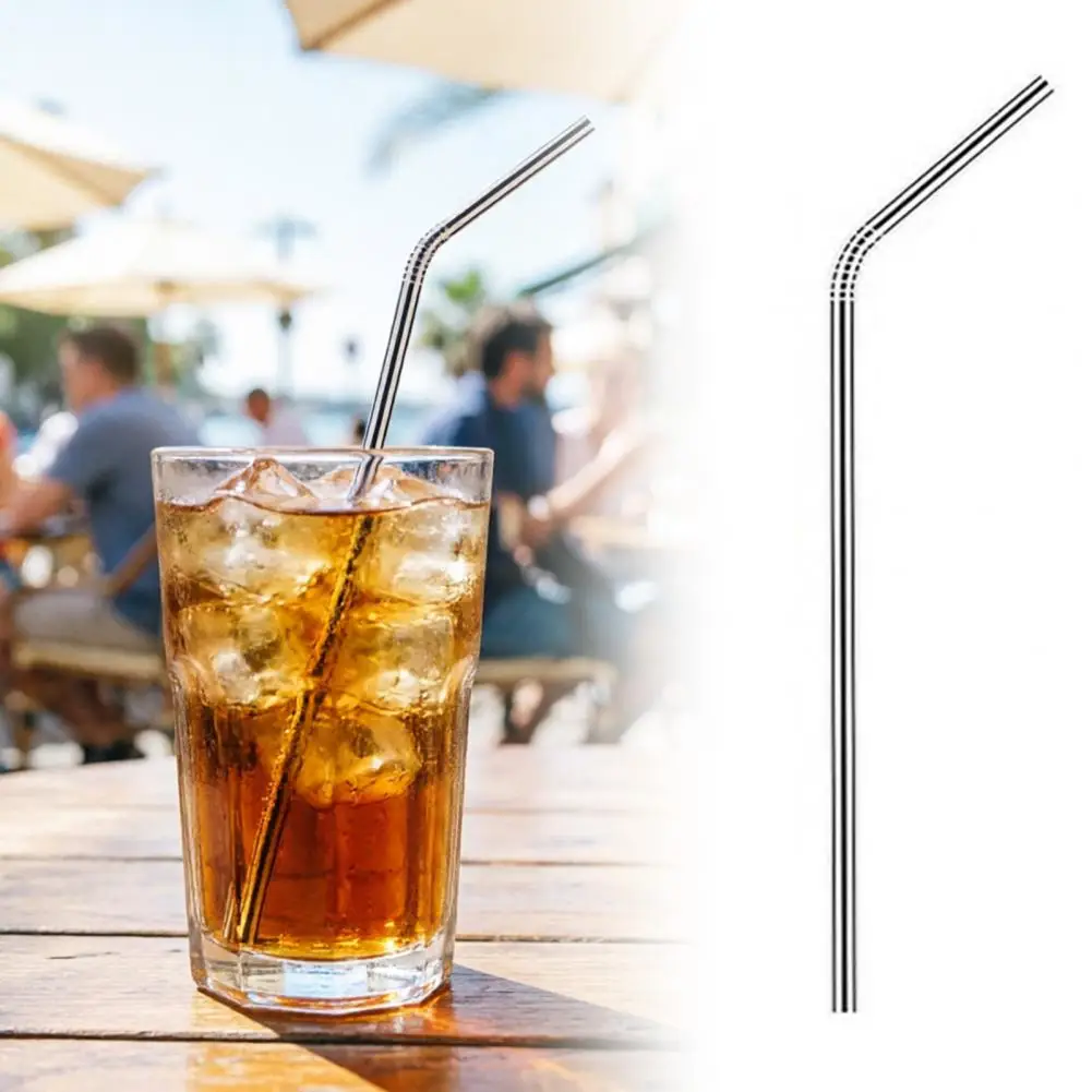 Reusable Metal Straw Stainless Steel Drinking Straw 4pcs Stainless Steel Straws Set Reusable Metal Drinking Straws for Tumblers