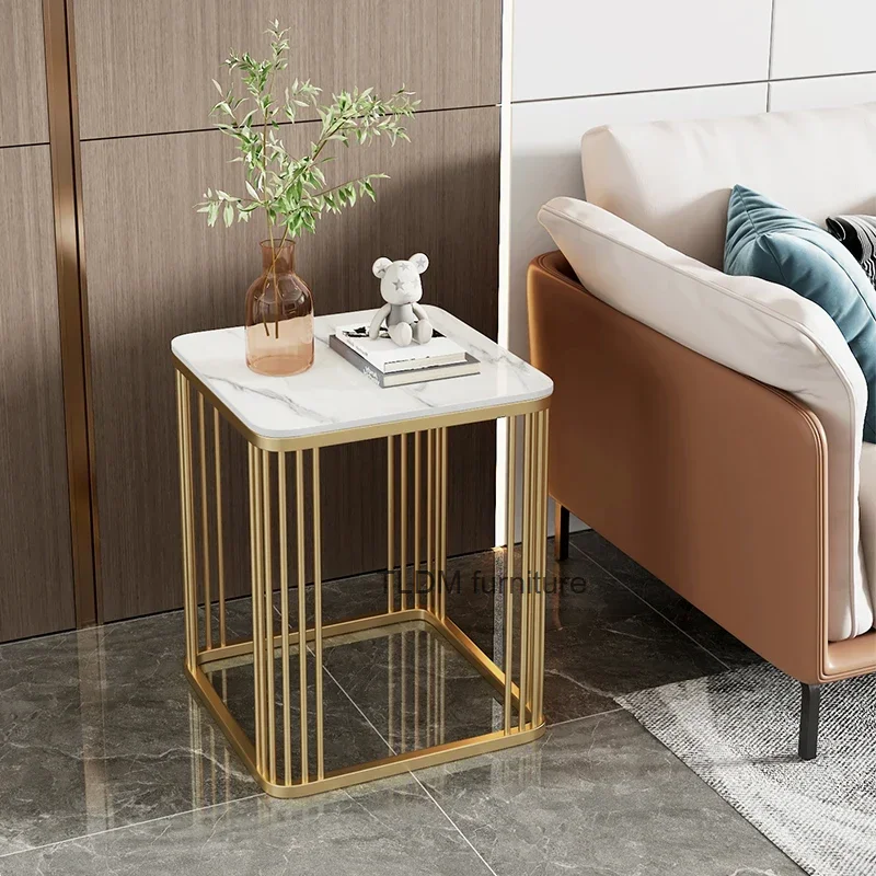 Square Coffee Table Gold Luxury Console Tray Mini Side Sofa Corner Bedsides Coffee Table Living Room Mesa Plegable Room Decor