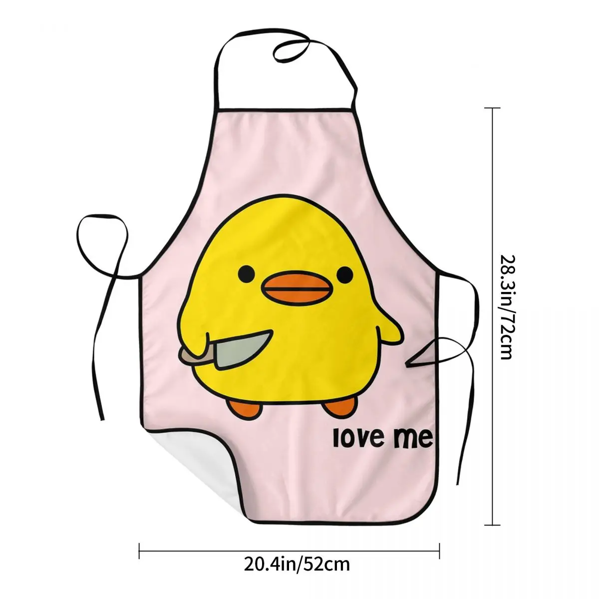 Duck With Knife - Love Me Version Kawaii Duck Knife Duck Apron Chef Cooking Tablier Bib Kitchen Cleaning Pinafore for Women Men