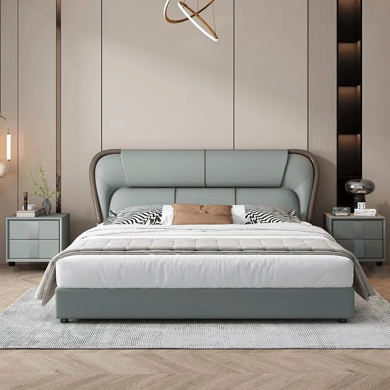 White Blue Double Bed Decoration Items Australia Frame Metal Double Bed Luxury Floating Cama Matrimonial Furniture For Home