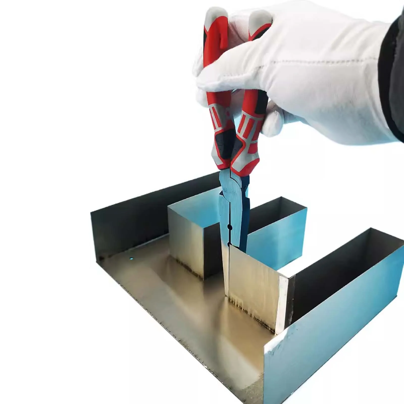 

Welding Auxiliary Folding Pliers, Long Flat Nose Stainless Steel Metal Luminous Letter Bending Pliers