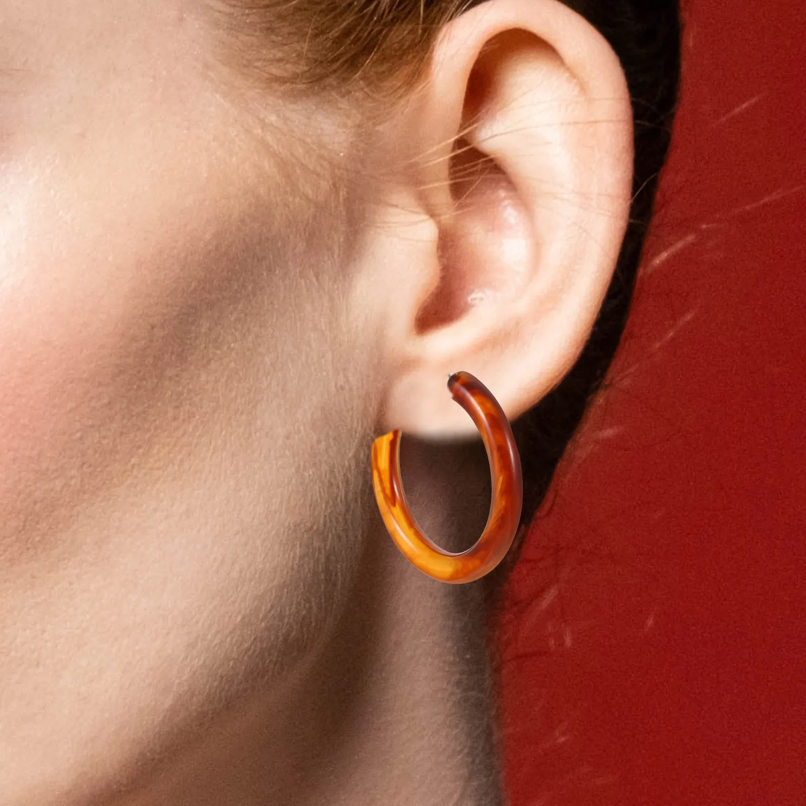 

3 Pairs C shaped Hoops Earrings Stylish Plastic Lightweight Comfortable for Women Fashion Accessories Trendy Jewelry Set