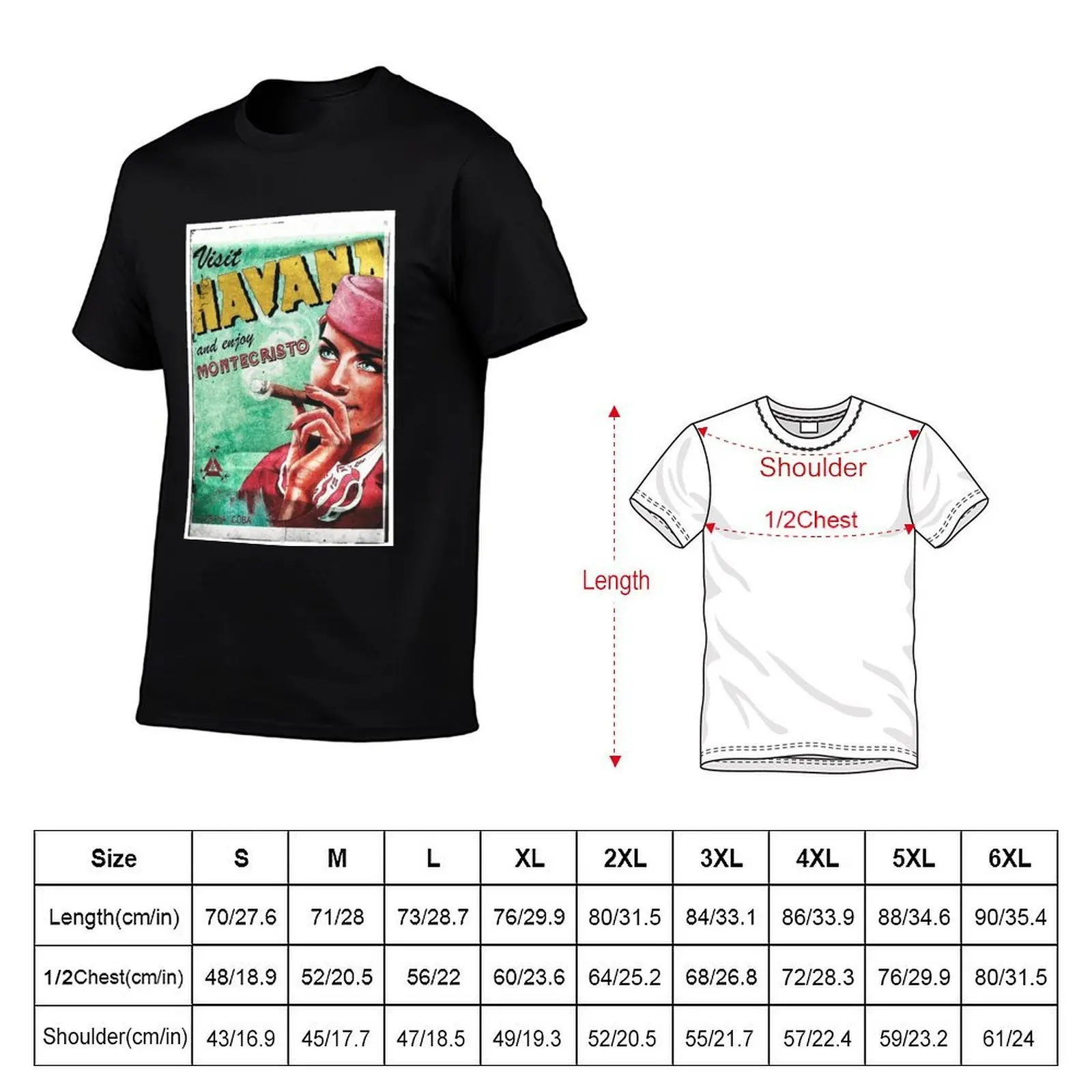 MONTE CRISTO Cuban cigar Poster T-Shirt plus size tops Clothing designer t shirt men