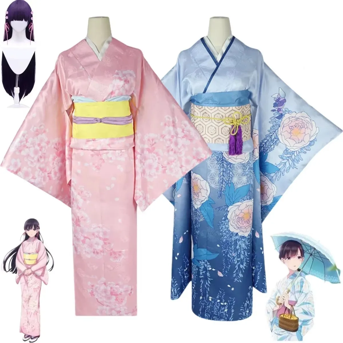 

Anime My Happy Marriage Saimori Miyo Cosplay Costume Japanese Kimono Bathrobe Dress Woman Cute Traditional Festival Suit 2025