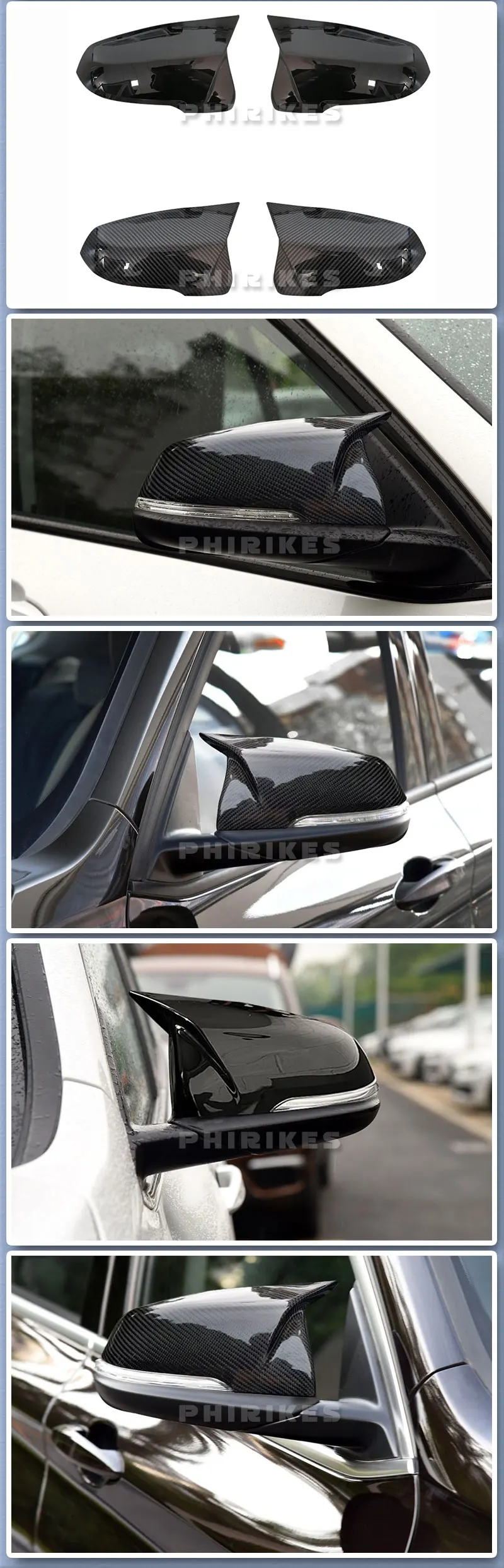 Carbon Faser Stil Schwarz Rückspiegel Abdeckkappen für BMW X1 F48 X2 F39 F40 F53 F44 Z4 G39 Toyota Supra Seite Spiegel Shell – Detail 3