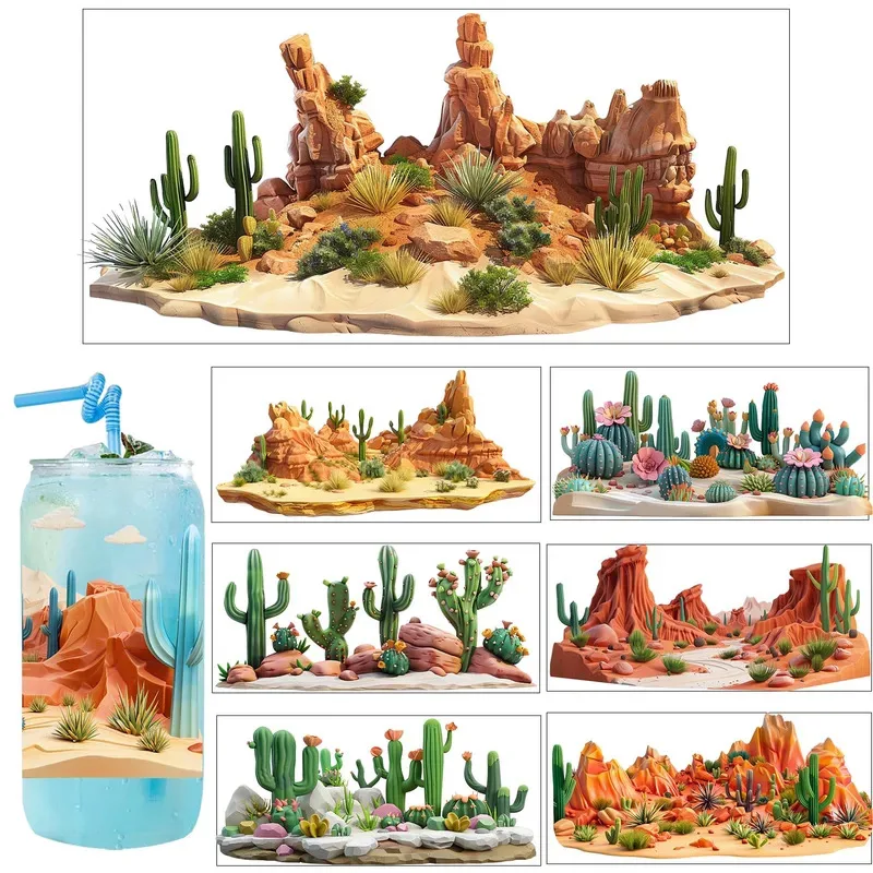 

Cool Western Cowboy Bull Skull Style Sticker Party DIY Decals 3D transfers uvdtf tumbler seal stickers 16oz uv dtf cup wraps