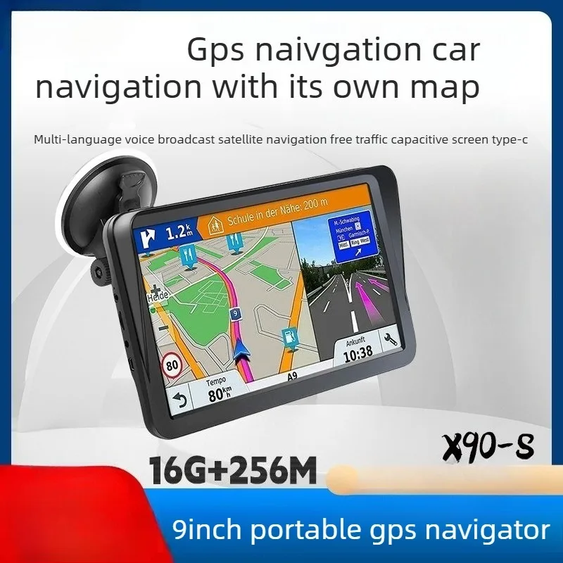 

Портативный универсальный GPS-навигатор X90-S с 9-дюймовым экраном для легковых и грузовых автомобилей, 16 ГБ + 256 МБ, многофункциональный сенсорный экран, GPS-навигация