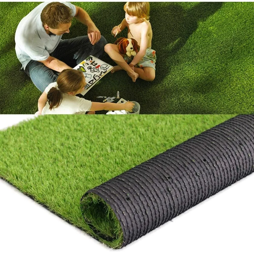 

35mm Artificial Turf Lawn 1.38" Pile Height Realistic Synthetic Grass, 4FTX6FT,Drainage Holes Indoor Outdoor Pet Faux Grass