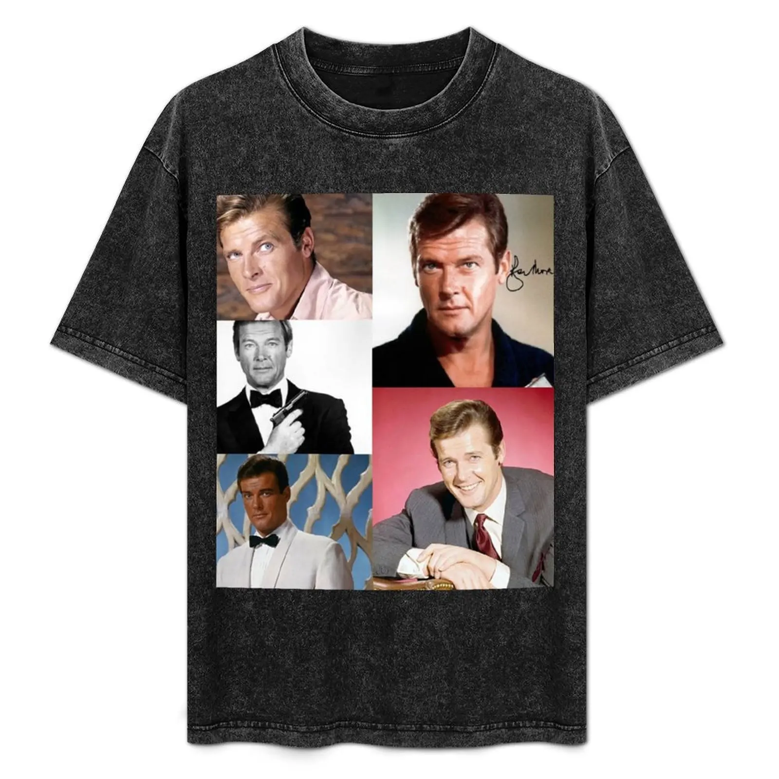 Roger Moore signed T-Shirt street wear essential t shirt mens fashion