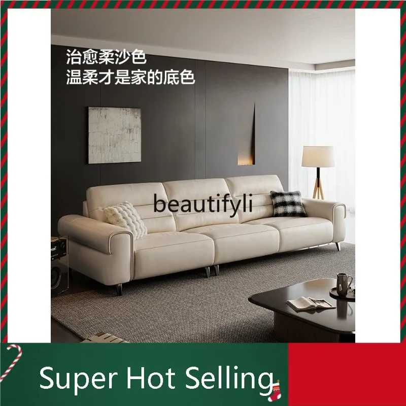 K132 Modern simplicity, leather sofa living room, new black retro first layer cowhide