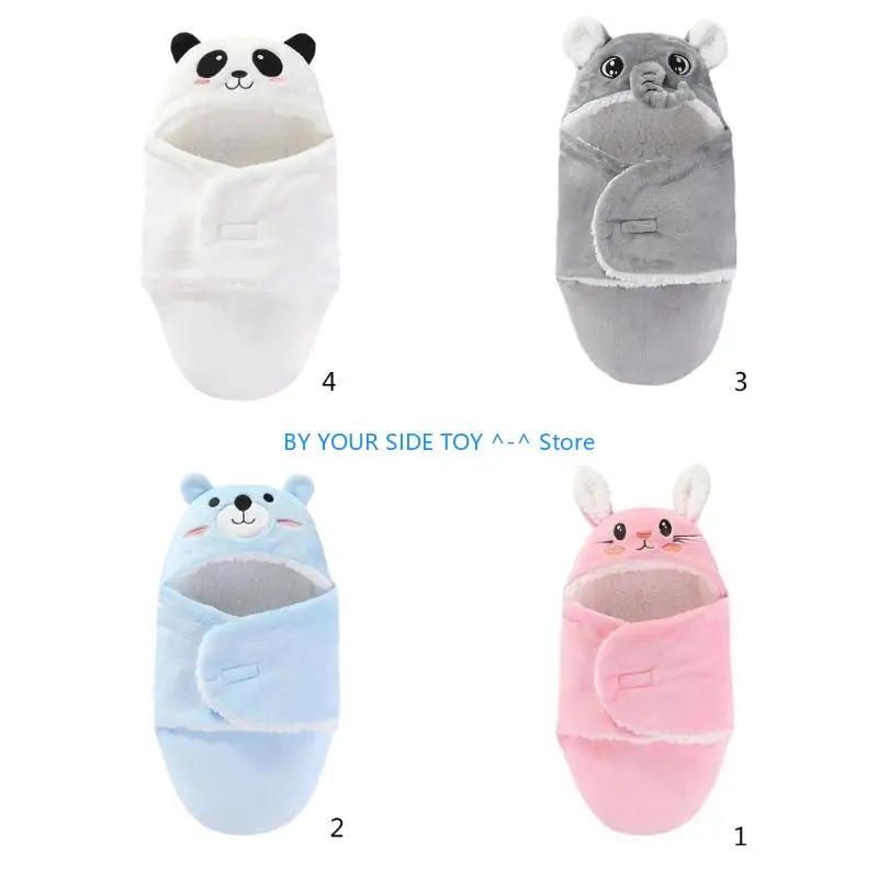 بطانية دافئة لحديثي الولادة ناعمة ومريحة وحقيبة نوم للأطفال لحاف كرتونية U6XE #5