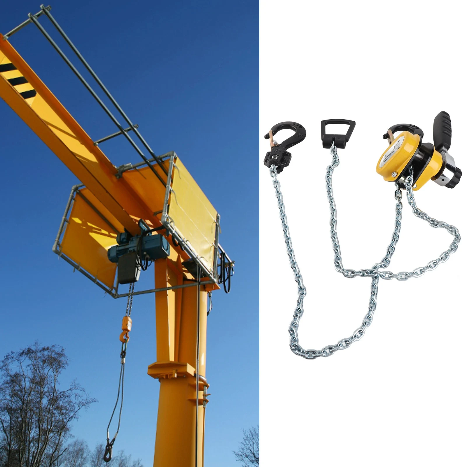 

Lever Hoist Pulley Block Chain Lever Block Hoist Pulley Mini Portable Lifting Ratchet with 1.5meter Chain 500kg Load