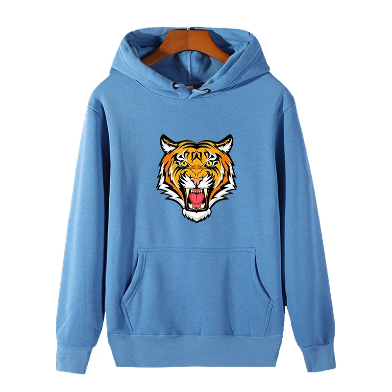 Tiger Face Funny Fashion graphic Hooded sweatshirts winter thick sweater hoodie cotton essentials fleece hoodie Men's sportswear