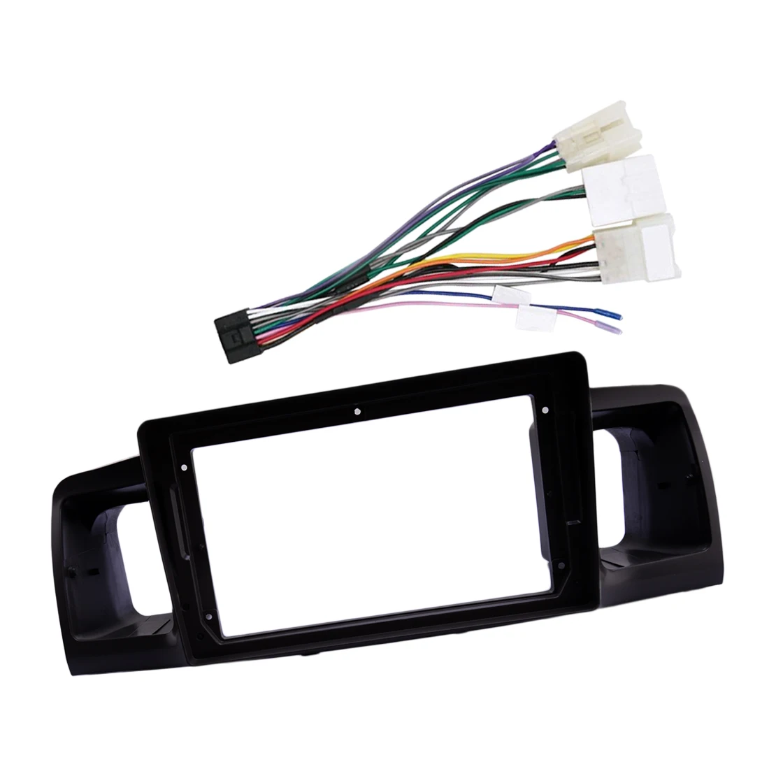 Car 9inch Stereo Radio Fascia Panel Frame with Harness Black Plastic Fit for Toyota Corolla EX 2012 2011 2010 2009 2008 2007