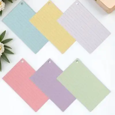 

1 set 1 Set Notepad Pocket Memo Pad Lined Index Thick Diy Flashcards Blank Cards Hole Punch Office Study Memory Cards