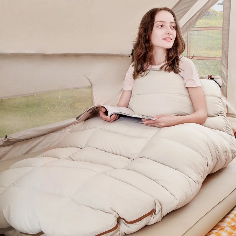 Large-sized Down Sleeping Bags, Which Are Warm and Soft. Very Suitable for Use During Winter Camping