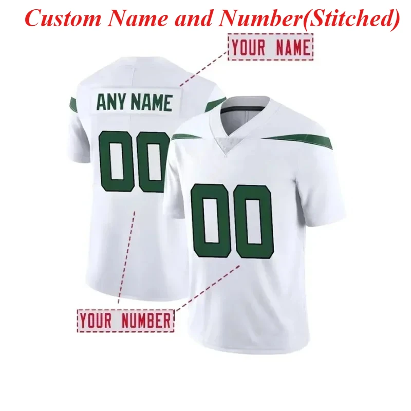 

Мужская футбольная рубашка с вышивкой на заказ, Нью-Йоркская зеленая футболка с v-образным вырезом, персонализированная футболка с короткими рукавами, мужская одежда