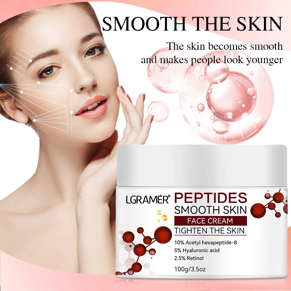 Advanced Peptide Facial Lifting Cream Lightens Fine Lines Firms Skin and Skincare for Younger Firmer and Smoother Skin