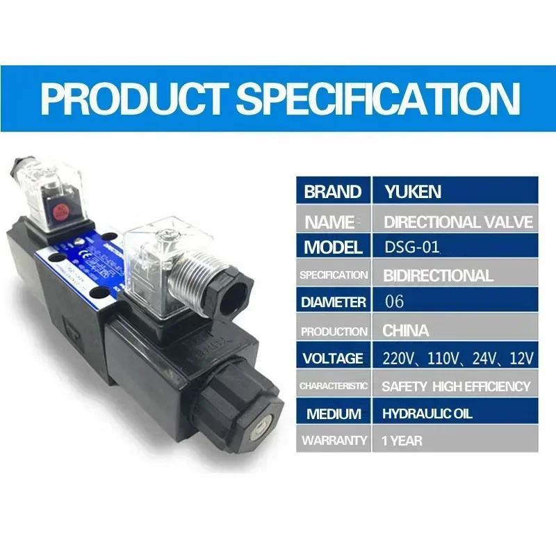 Hot Sale Yuken type DSG-01-3C2-D24-N1-50 12v 24volts Hydraulic Solenoid Valve 4 way 3 position Hydraulic direction control valve