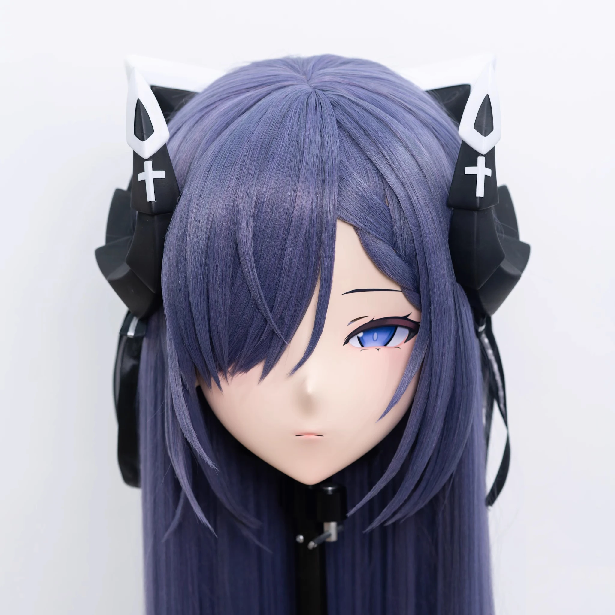 Aanpassen Karakter Crossdressing Hars Volledig Hoofd Met Slot Maskers Cosplay Japanse Anime Spel Rol Kigurumi Maskers