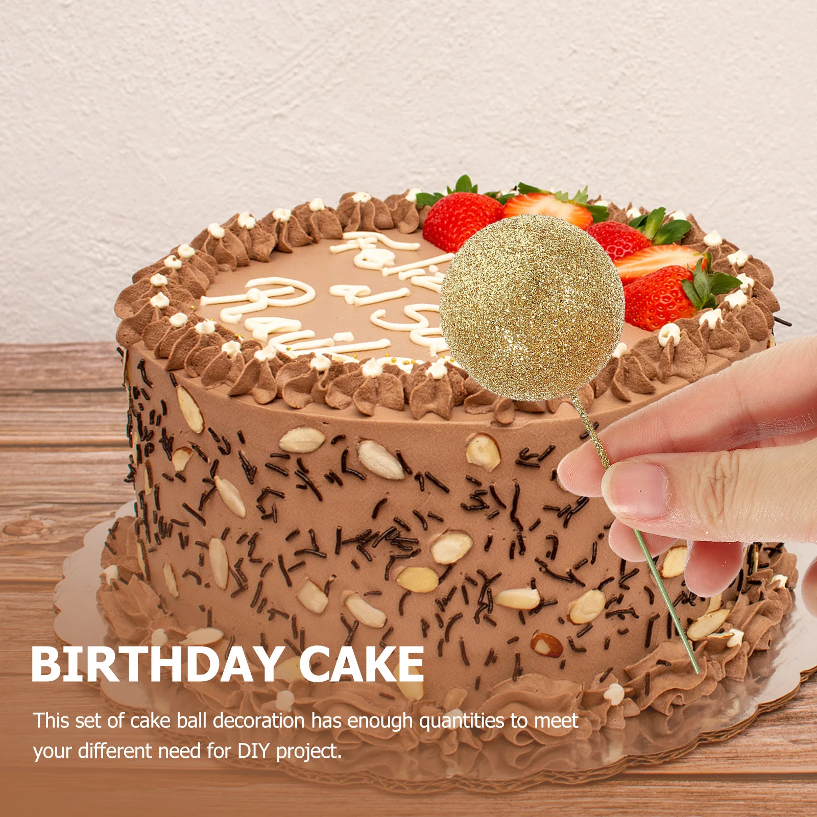 

20Pcs Glitter Cake Balls Decorative Foams Ball Toppers for DIY Projects Cake Decoration Cupcake Balls Topper Foams Ball Topper