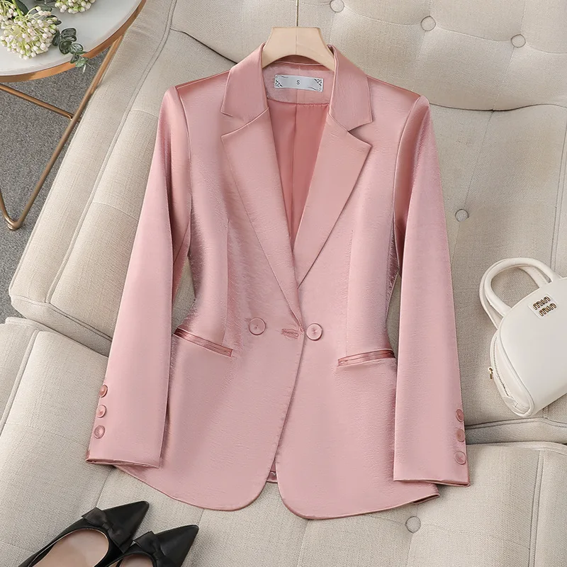 Veste Blazer formelle pour femmes, manches longues, Double boutonnage, vêtements de travail d'affaires, manteau printemps-automne, hauts d'extérieur pour femmes, 2026