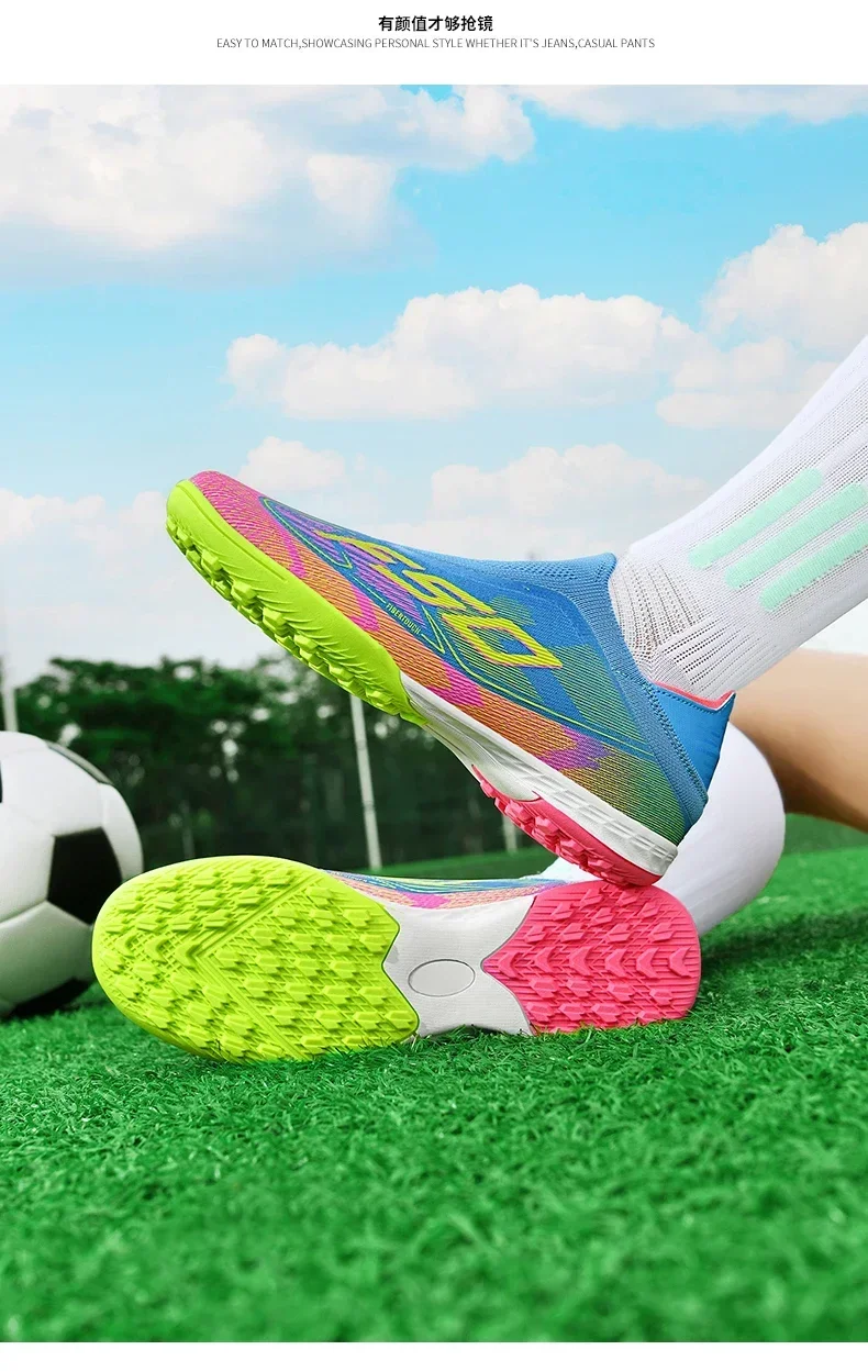 Neue Herren-Fußballschuhe Hochwertige Fußballschuhe Sneakers Rutschfeste Stollenschuhe für Rasen High-Top Futsal Indoor Bestseller Outdoor – Detail 29