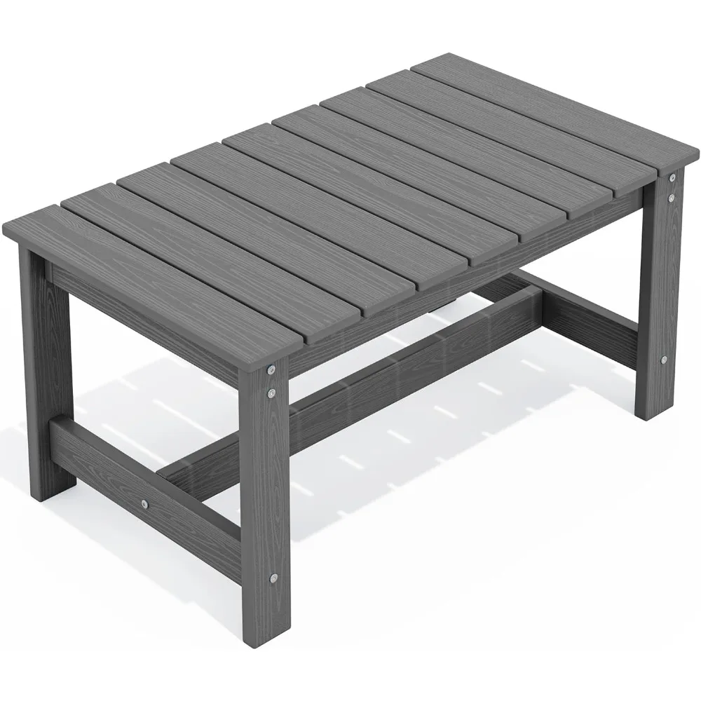 

Outdoor Coffee Table, HDPE Patio Coffee Table for Outside, Grey