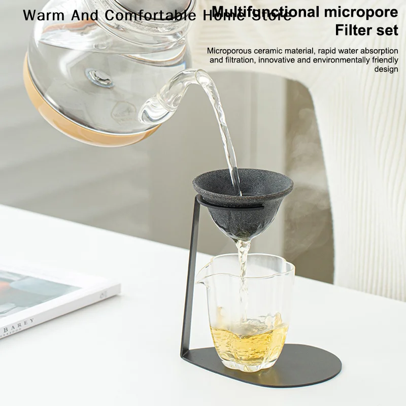 【W】Ceramic Stone Material One-piece Baked Non-porous Tea Strainer - Loose Tea Straining Stepper - Coffee Precision Filter