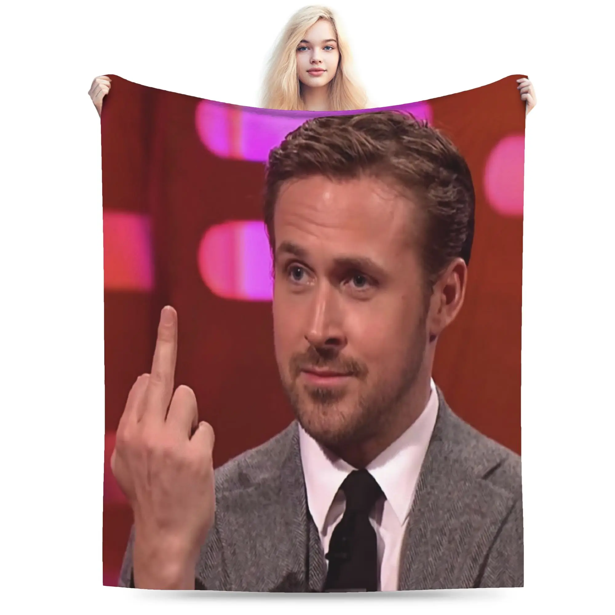 ryan gosling meme Stuff Blanket Super Soft Flannel  Throw Blankets Relax Bedding Throws