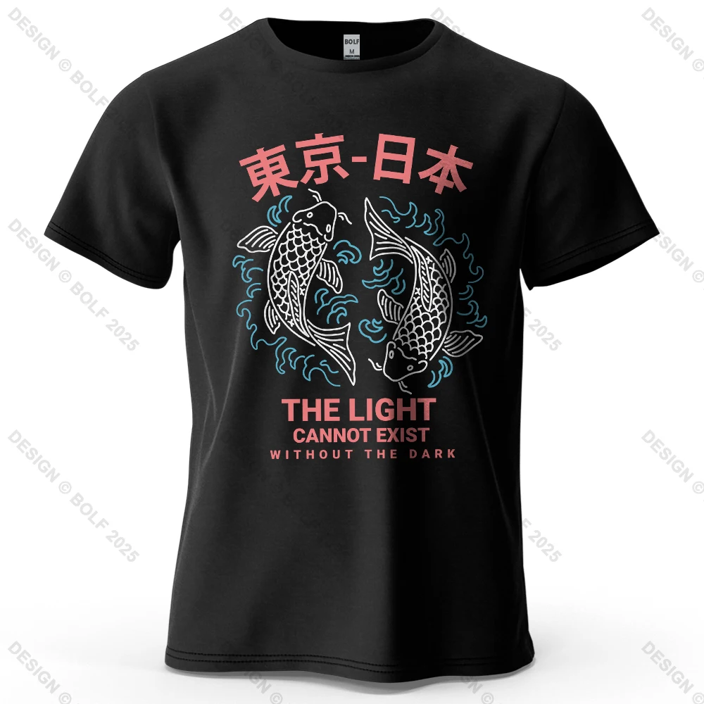 Tokyo Style Printed T-shirt Cotton Loose Oriental Element Printed T-shirt Women's Top Round Neck T-shirt Streetwear