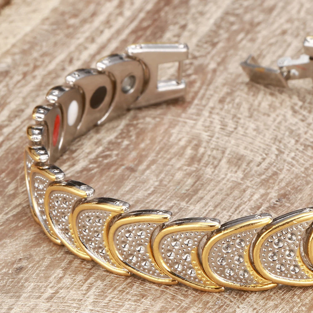 

Magnetic Bracelet Gold-Plated Copper Therapy Buckle Closure Anti-Radiation Reduce Pain Fatigue Improve Sleep