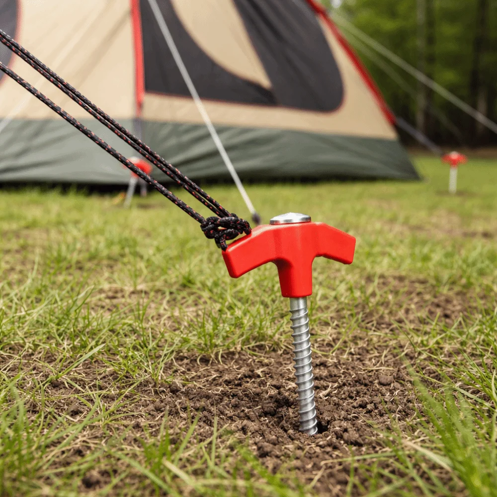 10pcs Steel Nail 8 Inch Tent Stakes Heavy Duty Galvanized Iron Camping Stakes Metal Tarp Pegs Outdoor