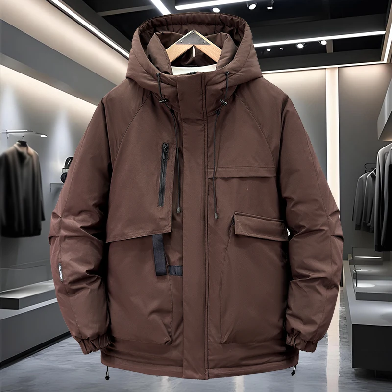 Large Size Men's Graphene Thickened down Jacket Windproof And Cold-resistant Cotton Coat Casual Loose Fit with Multiple Pockets