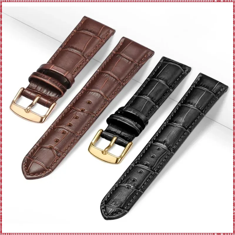 Pulseira de Couro Substituível para Relógio Masculino e Feminino 12mm 14mm 16mm 18mm 19mm 20mm 21mm 22mm - Correia Universal para Relógio