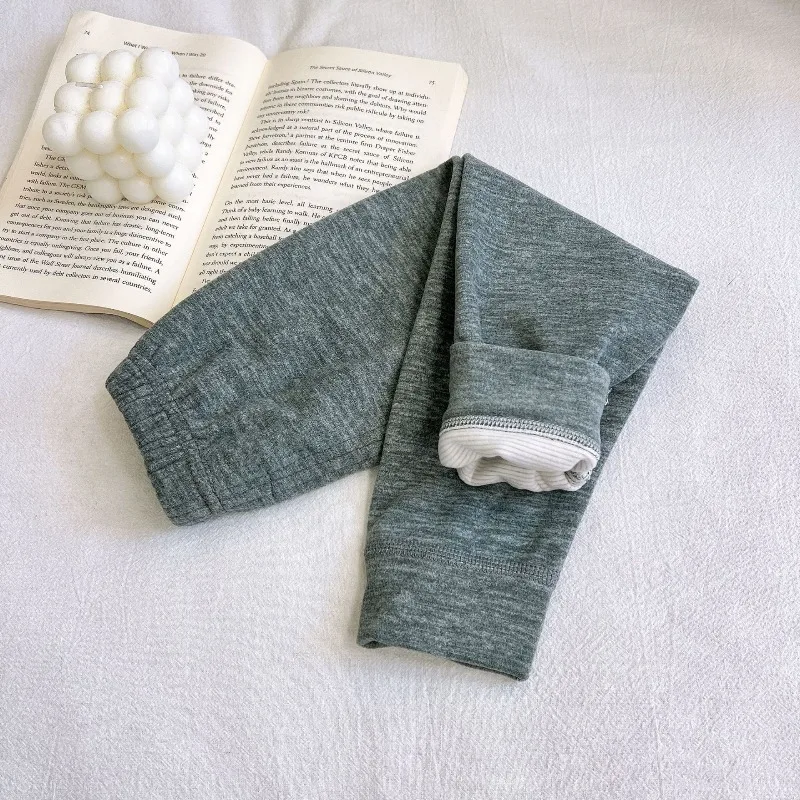 2026 بناطيل أطفال الحرارية بانت شتاء جديد طفل الفتيات الصوف سميكة طماق الاطفال قاع الفتيان مخطط طويل جونز #2