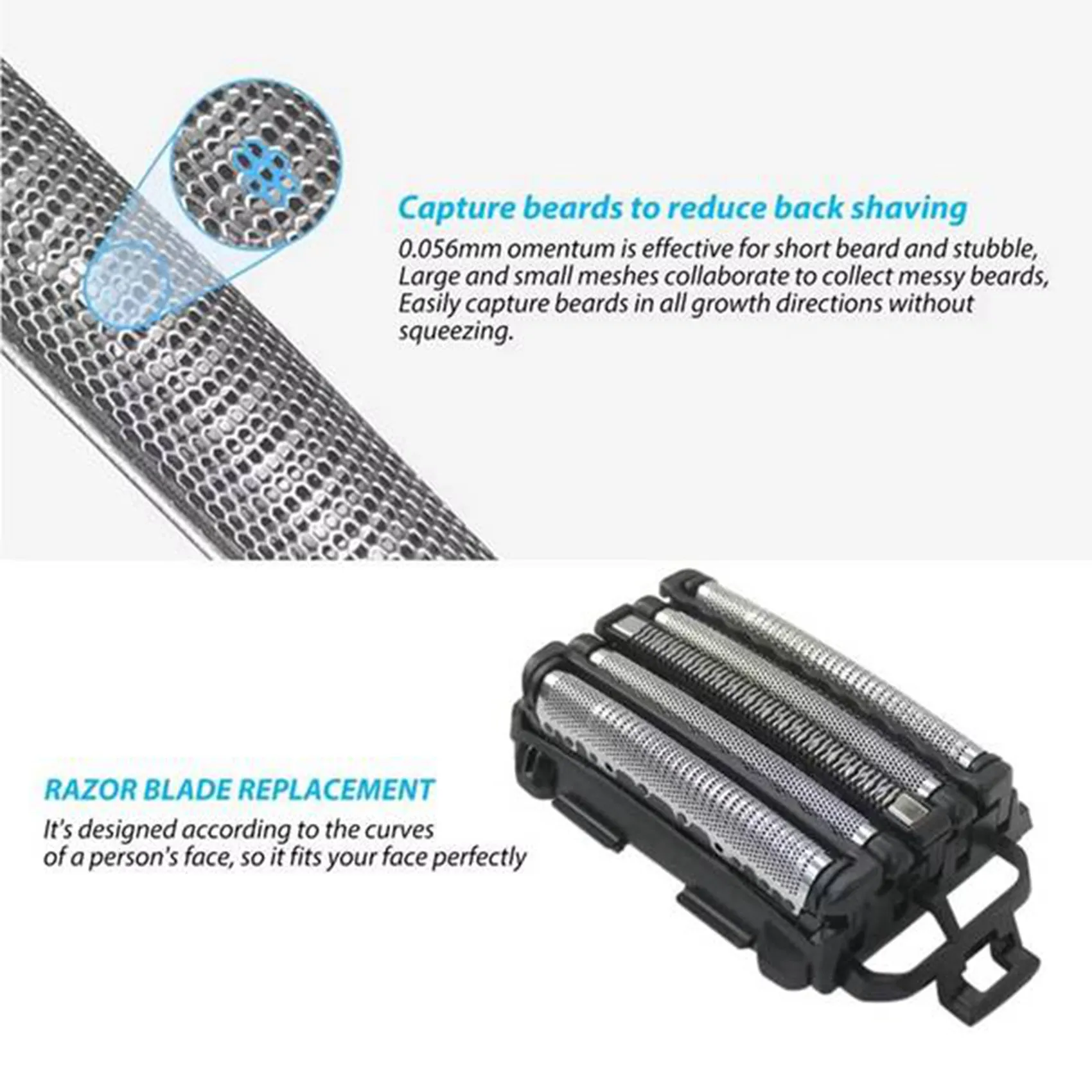 

【PLAISIR】2X WES9032P Shaver Replacement Outer Foil And Inner Blade Set For Panasonic ARC5 5-Blade Shavers ES-LV97-K, ES-LV67-K