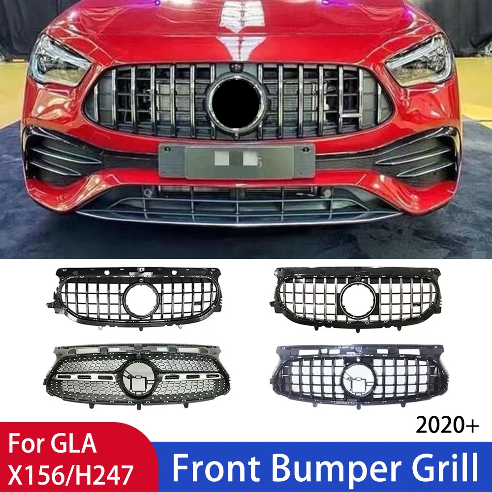

Front Inlet Grille Racing Bumper Grill For Mercedes Benz GLA X156 H247 2020+ Modified Tuning Accessories Facelift Exterior Part