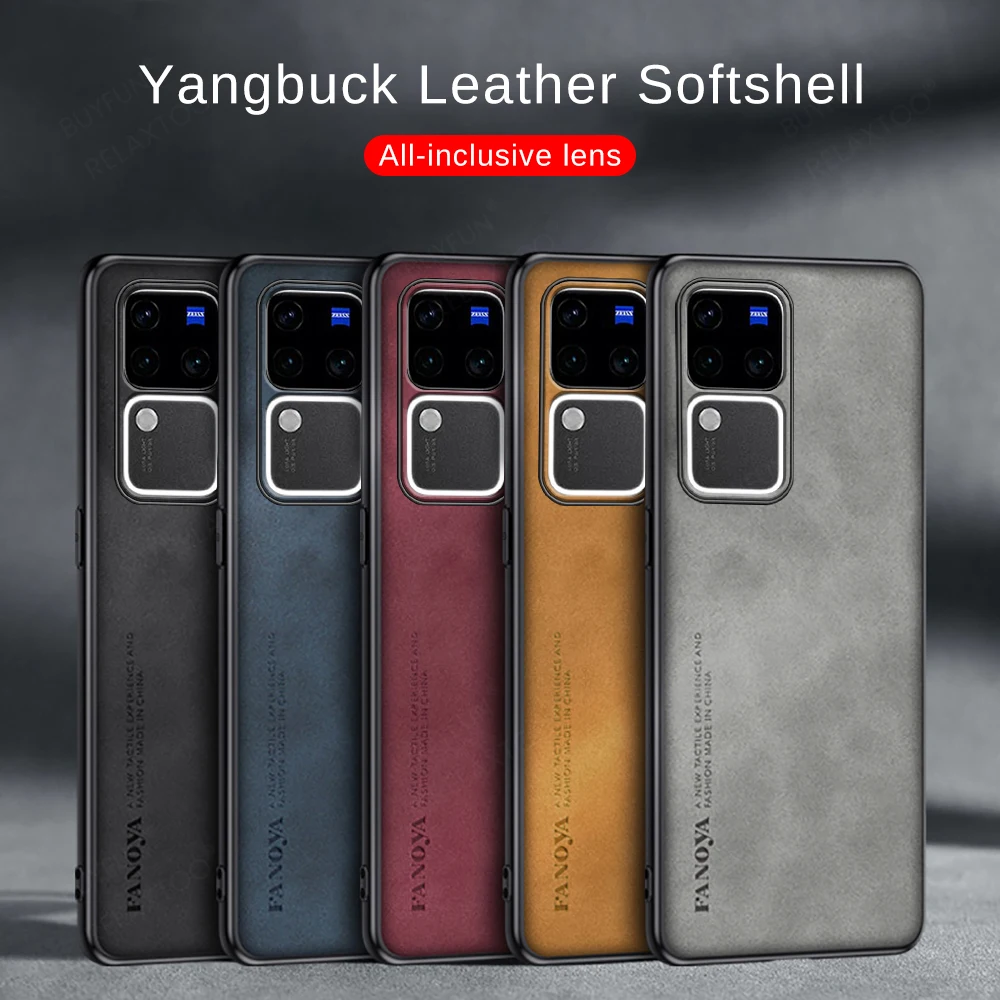 Sheepskin Leather Case For Vivo V30 VivoV30 Pro Back Cover Lens Protection Shell Capas Vovi V30Pro V 30 30V VivoV30Pro 5G Funda